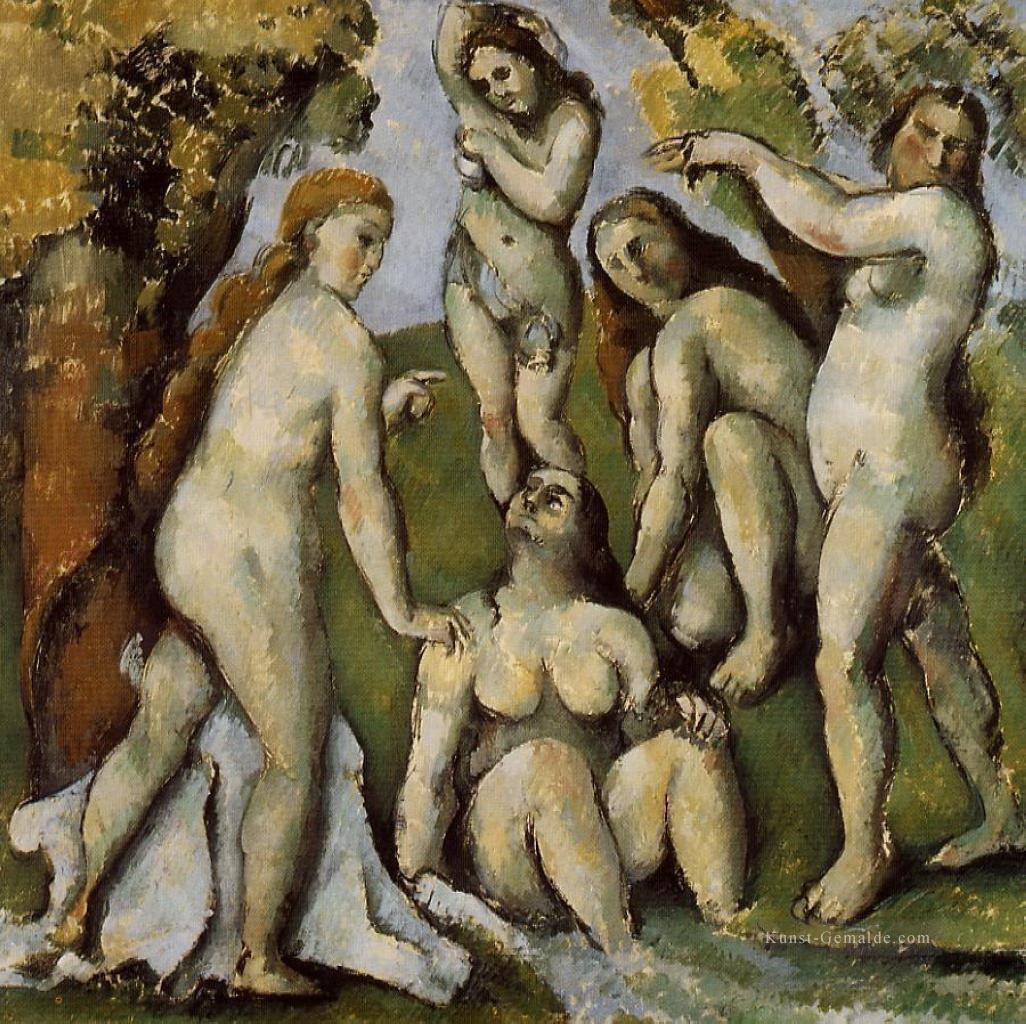 Fünf Badende Paul Cezanne Nacktheit Impressionismus Ölgemälde